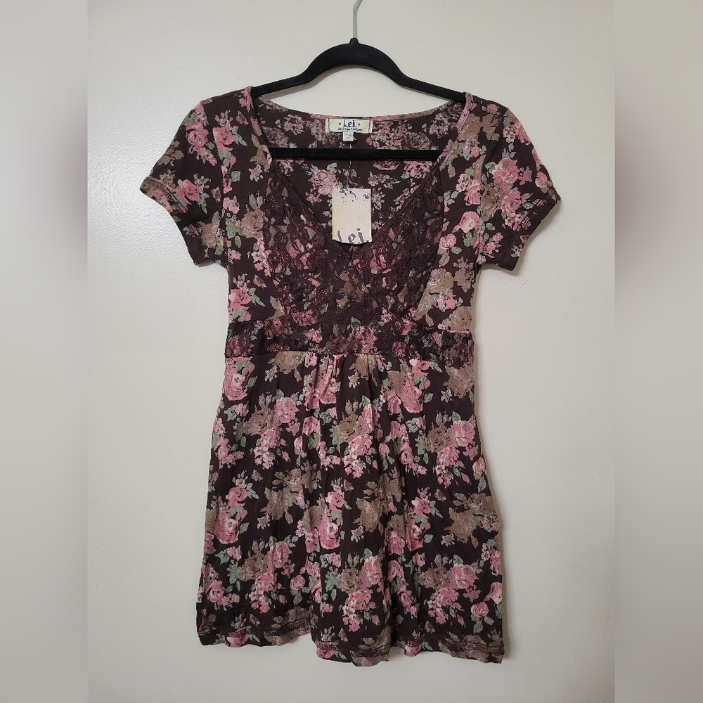 Y2K Floral Babydoll LEI Top - NWT